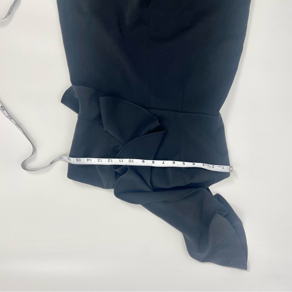 JAYGODFREY Hamilton One Shoulder Ruffle Black Wide Leg Classic‎ Jumpsuit Size 4 - Picture 12 of 16